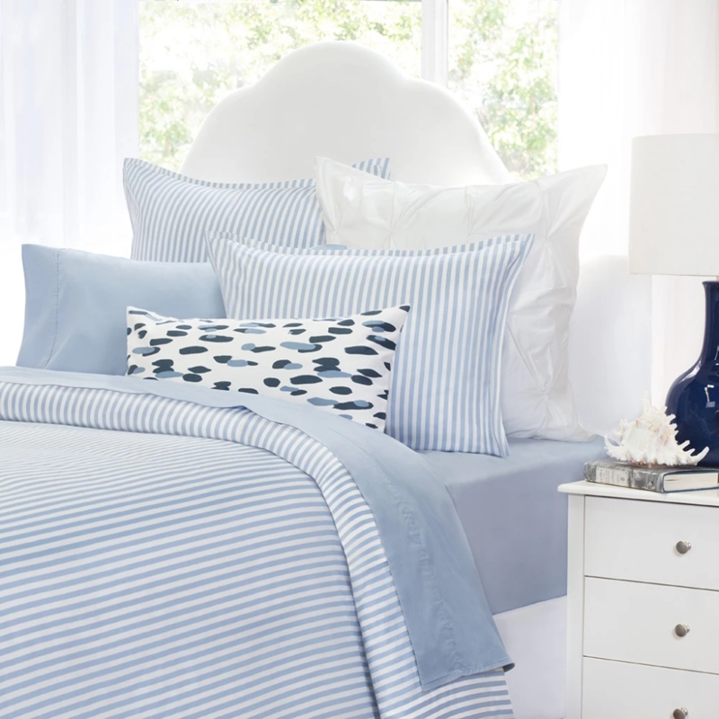 Blue and White Striped Luxury Bedding Set
