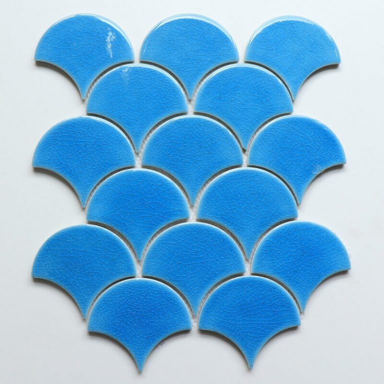 Blue Mermaid Scale Ceramic Wall Tiles