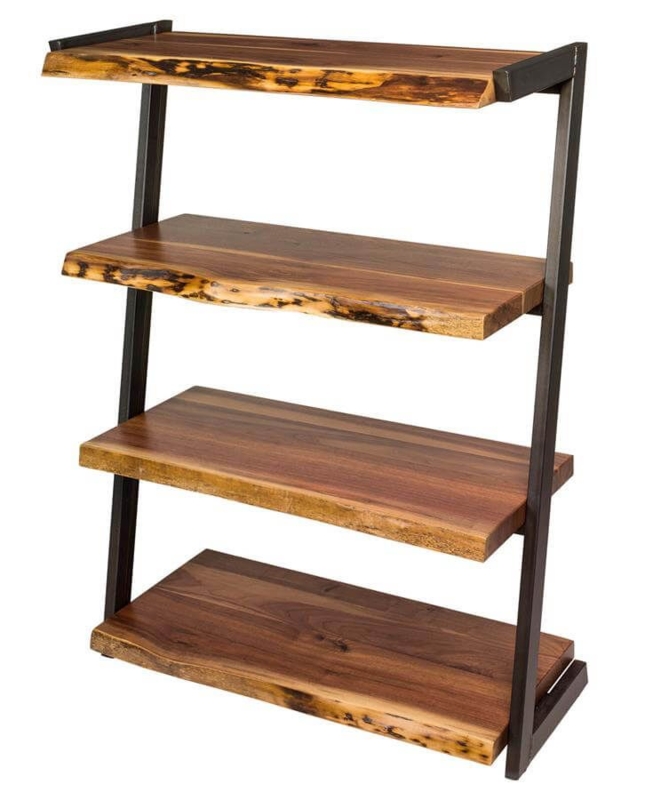 Bradgate Park Walnut Live Edge Industrial Bookcase