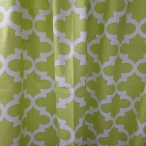 Bright Chartreuse Geometric Pattern Curtains