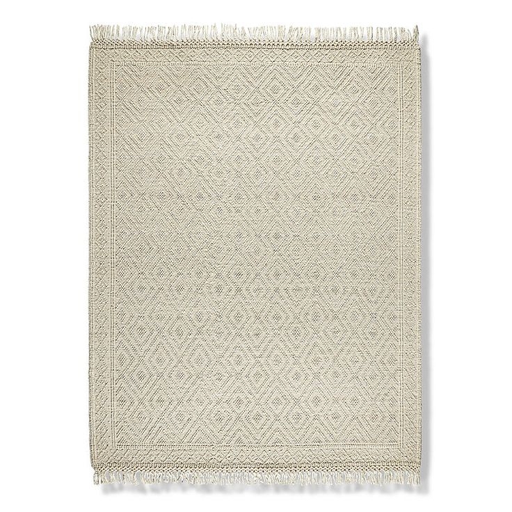 Brooks Wool Area Rug Natural Diamond Pattern