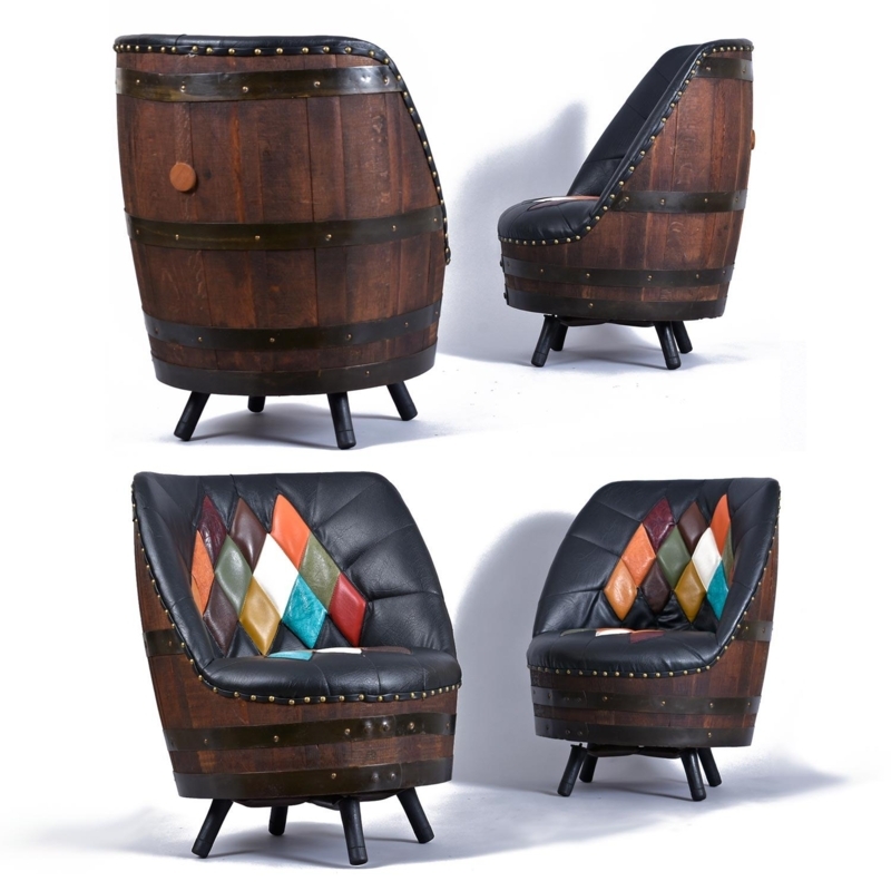 Brothers Furniture Harlequin Whiskey Barrel Gaming Table and Swivel ...