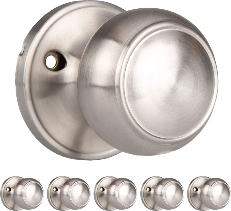 Brushed Nickel Half Dummy Door Knob for Interior Doors