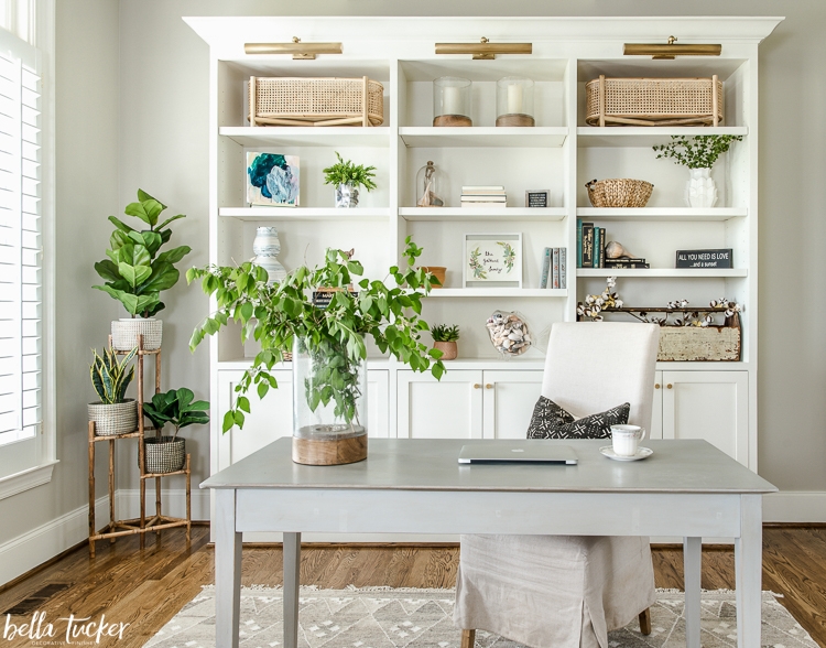 built-in-bookcases-with-brass-library-lights - Bella Tucker | House and ...