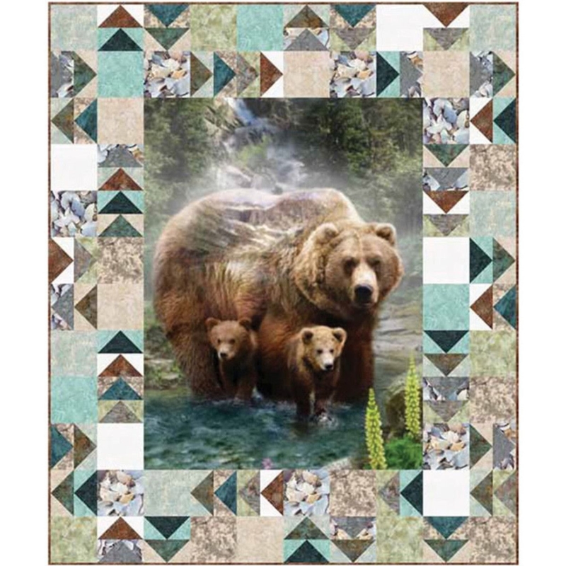Call of the Wild Bear Quilt Kit with Nature Scene