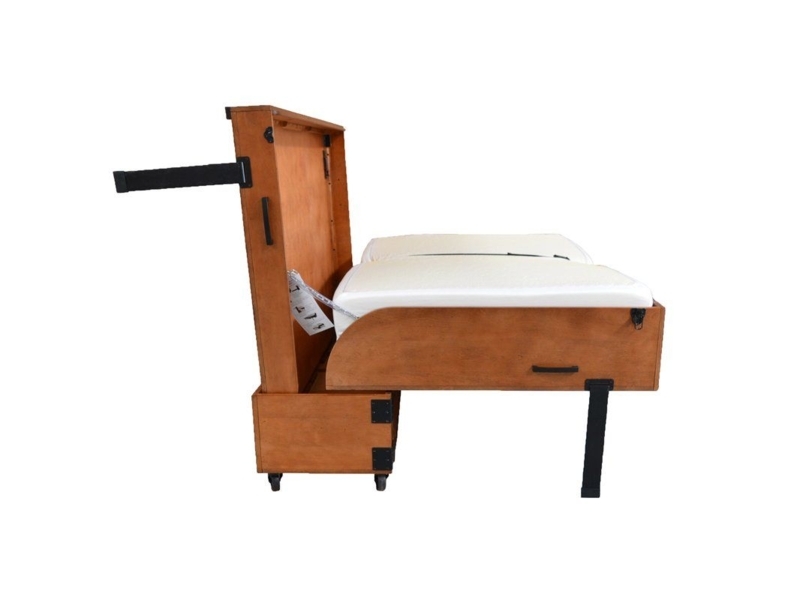 Caribou Queen Solid Wood Mobile Murphy Bed with Mattress