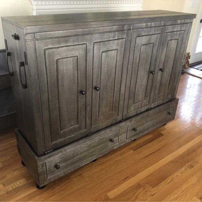 Caribou Queen Solid Wood Mobile Murphy Bed with Mattress | Murphy bed ...