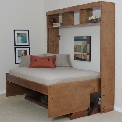 Caribou Queen Solid Wood Mobile Murphy Bed with Storage