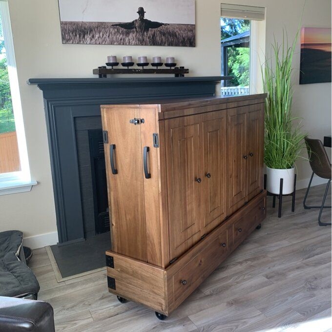 Caribou Queen Solid Wood Mobile Murphy Bed
