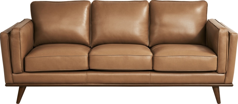 Cassina Court Caramel Leather Mid-Century Sofa