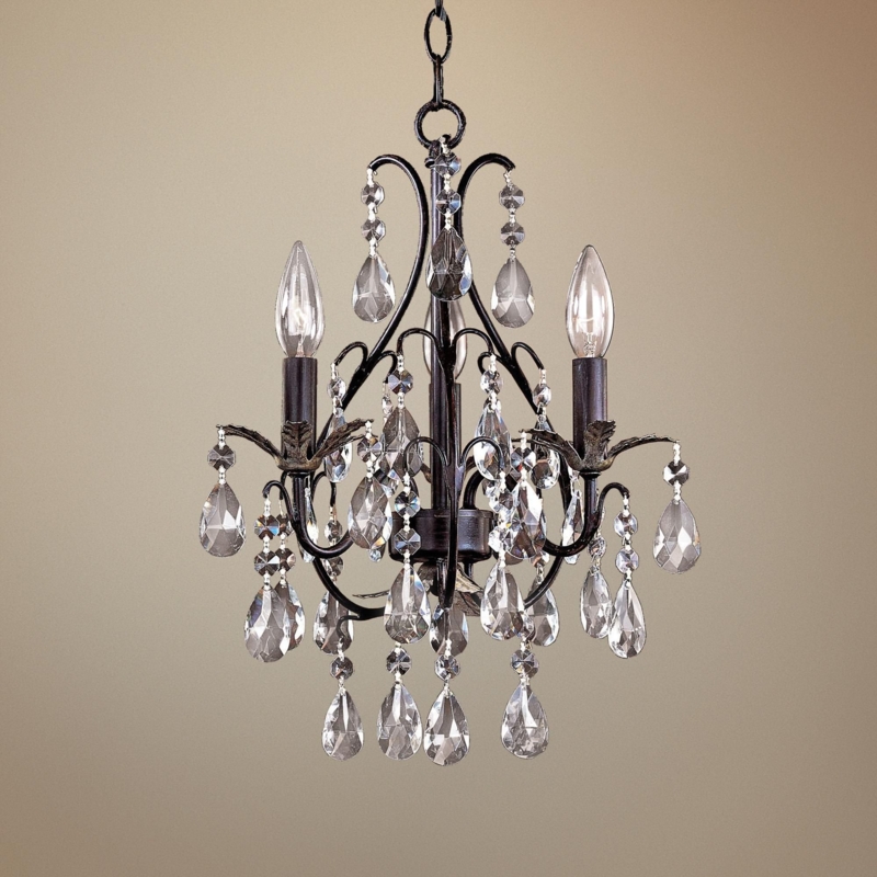 Castlewood Walnut Silver Finish 3-Light Mini Chandelier - | Home ...