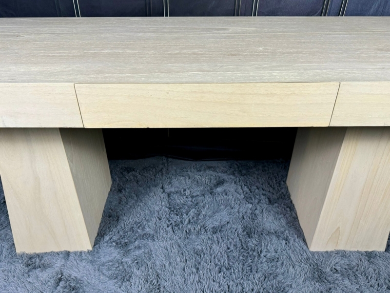CB2 Ridge Bleached Oak Minimalist Desk with Drawer