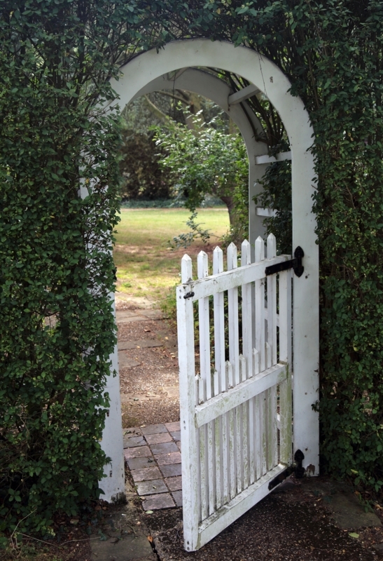 Charming White Garden Arch and Gate Entrance
