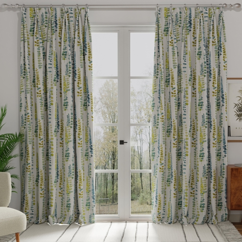 Chartreuse Santa Maria Patterned Made to Measure Curtains