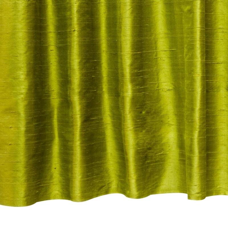 Chartreuse Silk Dupioni Curtain Panels Rod Pocket