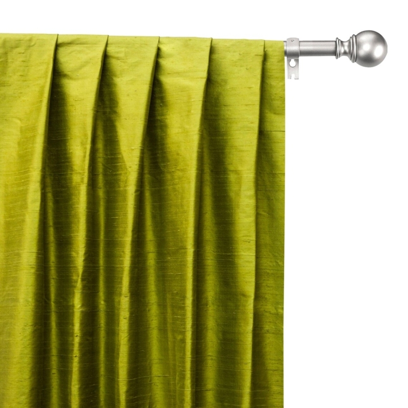 Chartreuse Silk Dupioni Curtain Panels with Rod Pocket