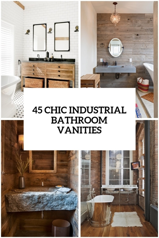 Chic Industrial Bathroom Vanity Design Ideas