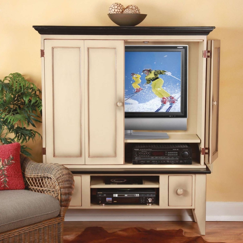 Classic Enclosed TV Cabinet with Storage Doors