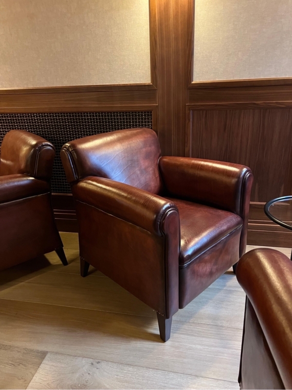 Classic Hand-Dyed Tobacco Leather Edward Cigar Armchair