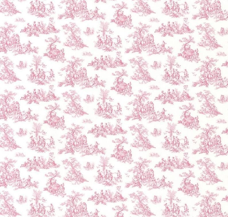 Classic Pink Toile Wallpaper Pattern for Elegant Interiors