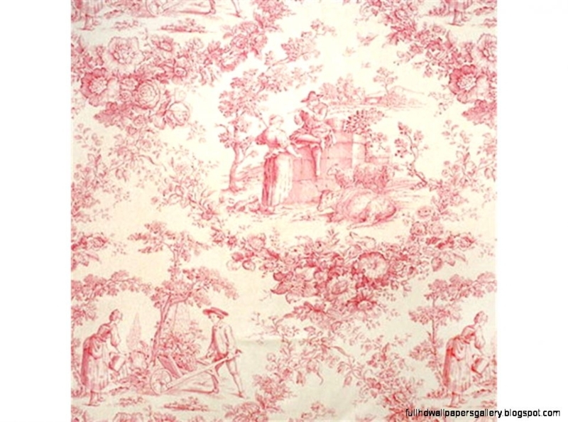 Classic Pink Toile Wallpaper Pattern