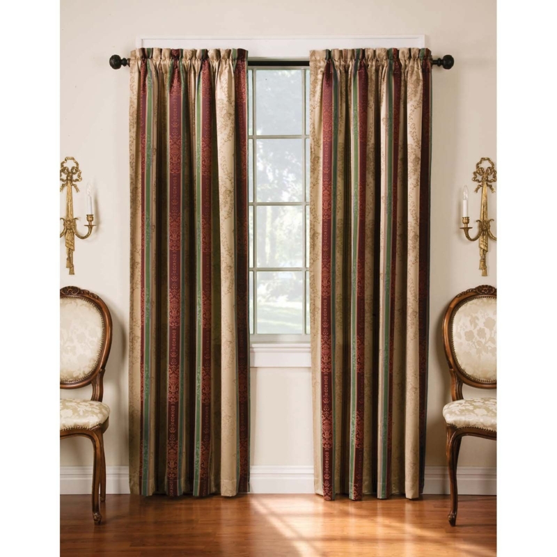 Classic Striped Room Darkening Window Curtains