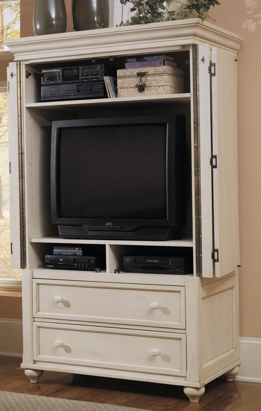 Classic White Klaussner TV Armoire with Storage