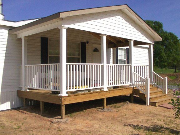 Classic White Porch Design for Mobile Homes