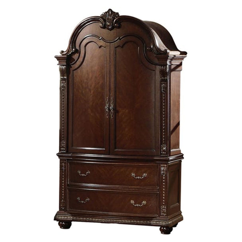Classic Wooden TV Armoire with Doors and Drawers