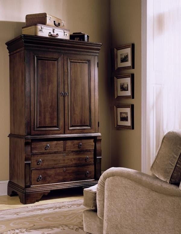 Classic Wooden TV Armoire with Storage Drawers
