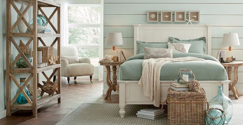 Coastal Bedroom with Soft Blue and Natural Accents
