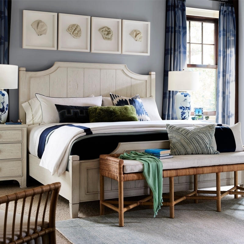 Coastal Bedroom with Surfside Queen Bed and Blue Accents