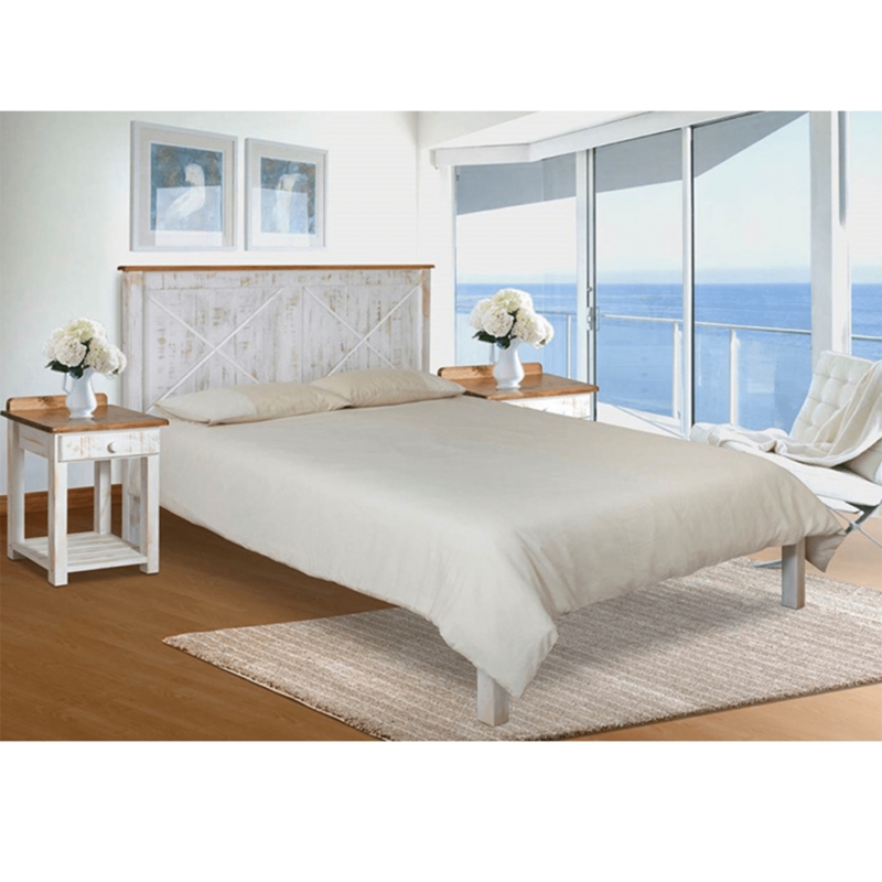 Coastal Nautical Queen Bed Frame with Matching Nightstands