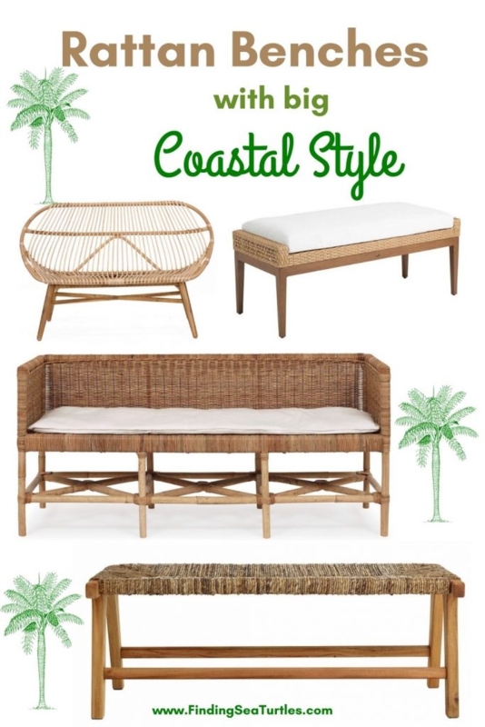 Coastal Rattan Benches for Beach House Interiors
