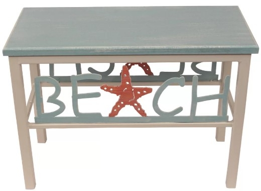 Coastal Style Bench with Beach-Themed Design