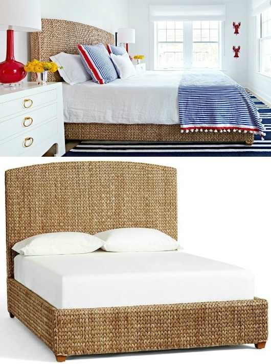 Coastal Wicker Bed and Headboard Design Ideas