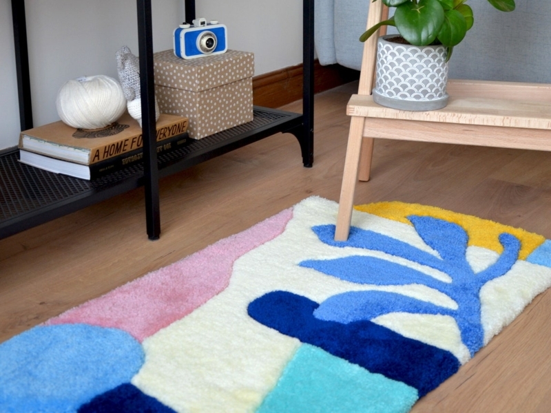 Colorful Asymmetrical Abstract Pattern Rug