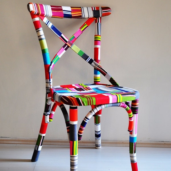 Colorful Funky Patterned Dining Chair Design