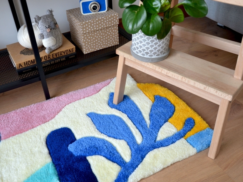 Colorful Graphic Asymmetrical Decorative Rug