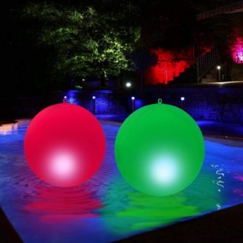 Colorful Illuminated Pool Floats for Nighttime Ambiance