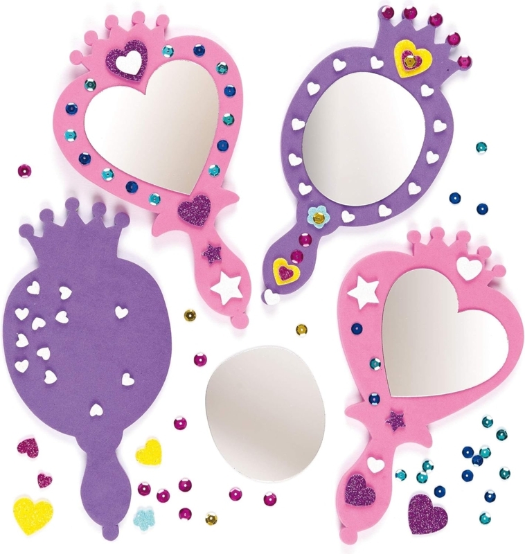 Colorful Kids Princess Hand Mirror Craft Set