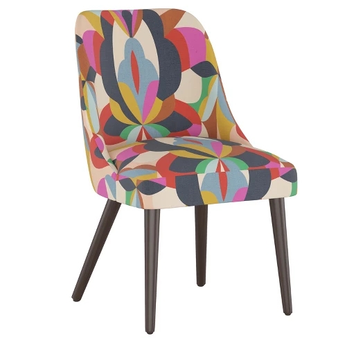 Colorful Modern Dining Chair with Bold Floral Print