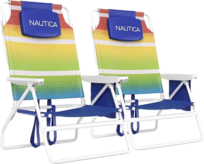 Colorful Nautica Adjustable Beach Chairs for Adults