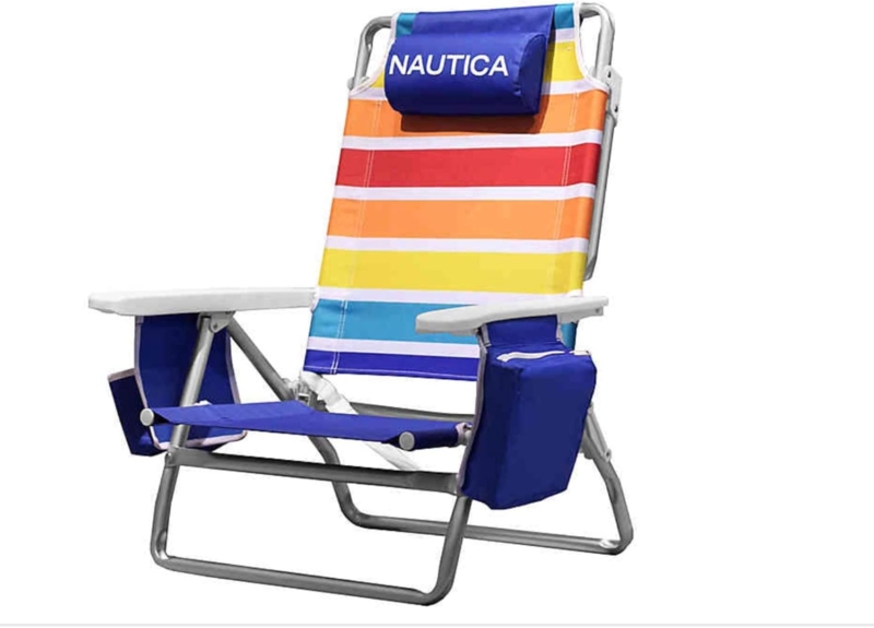 Colorful Nautica Rainbow Beach Chair with Armrests