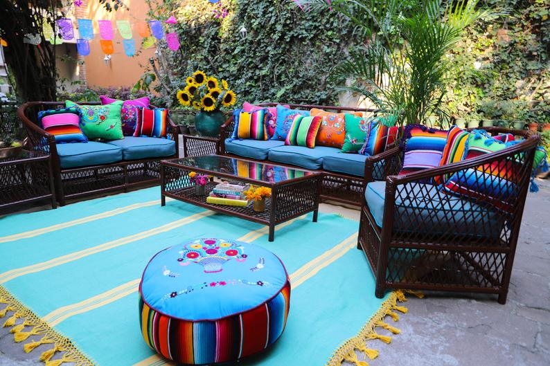 Colorful Outdoor Mexican Patio Furniture Set