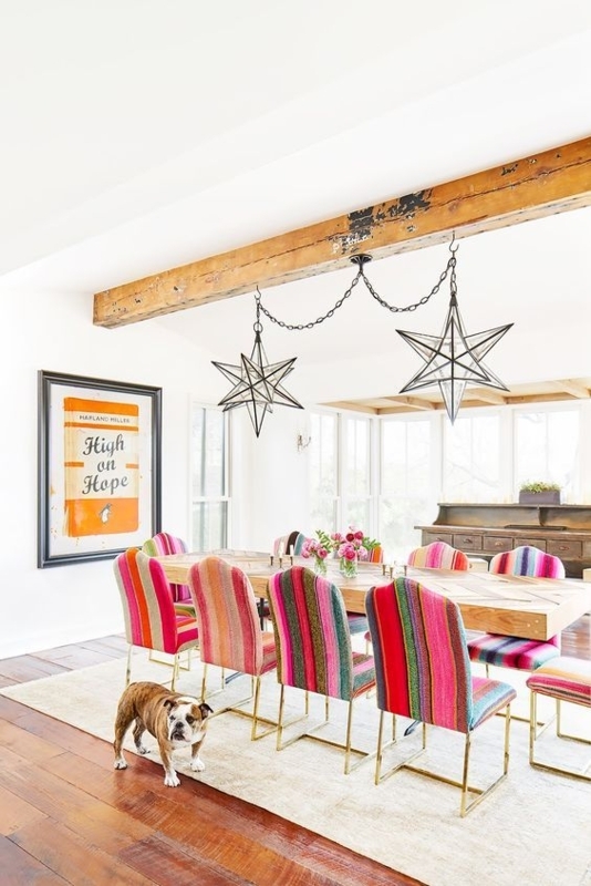 Colorful Striped Dining Chairs for Vibrant Interiors