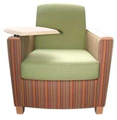 Comfortable Armchair with Attached Wooden Desk