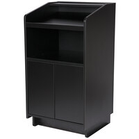Compact Black Hostess Stand for Efficient Reception