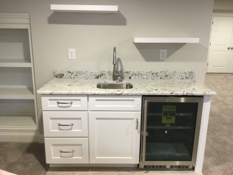 Compact Wet Bar with Sink and Wine Cooler