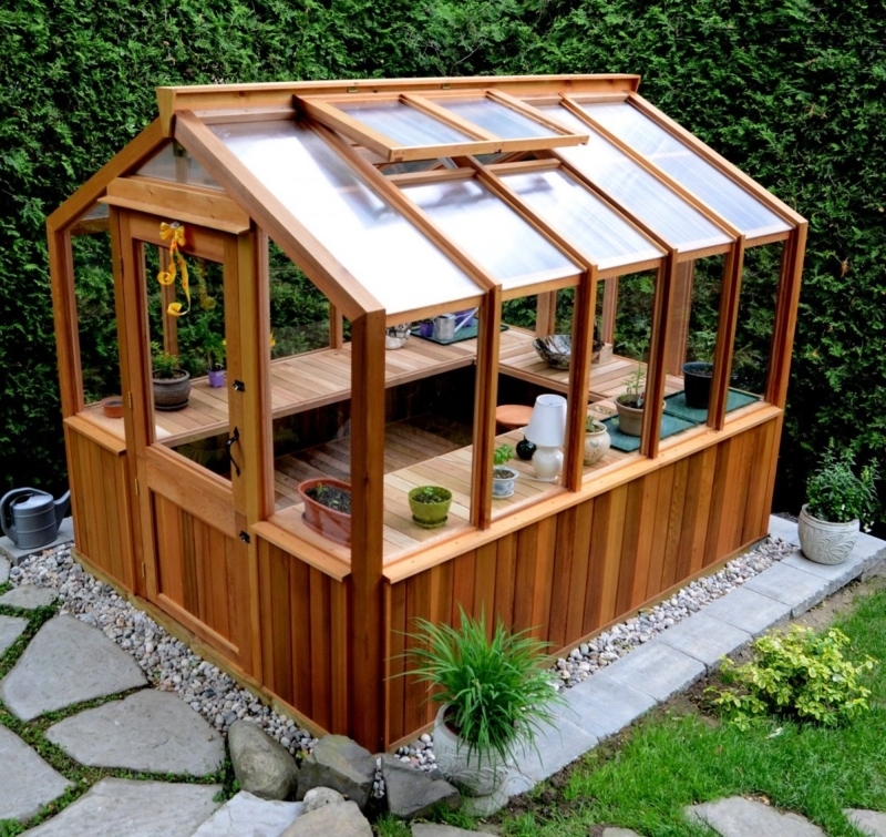 Compact Wooden Greenhouse She Shed Design